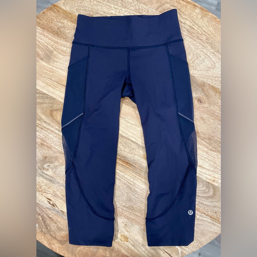 Lululemon Fast And Free Crop Leggings - Navy